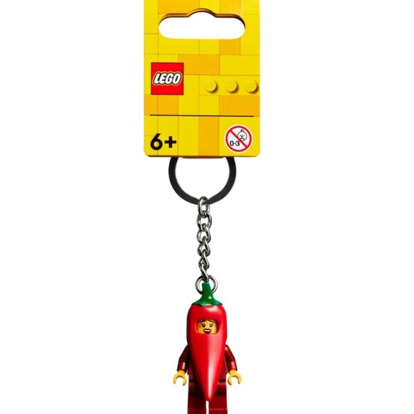 Lego Chili Girl 854234 Minifigure Keychain Keyring New with tag in Hand - Picture 7 of 8